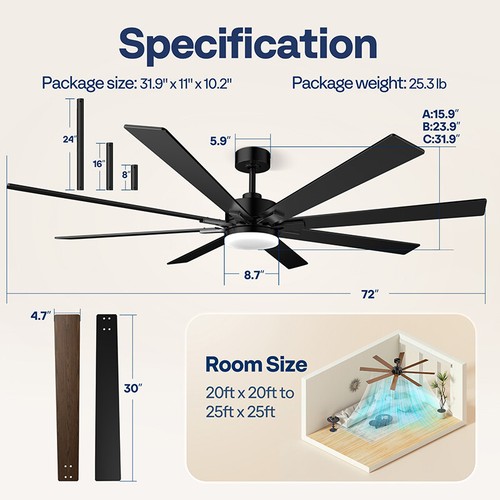 Ceiling fan with light 52 - fan, 42"
