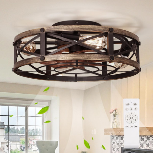 Farmhouse flush mount caged - flush,