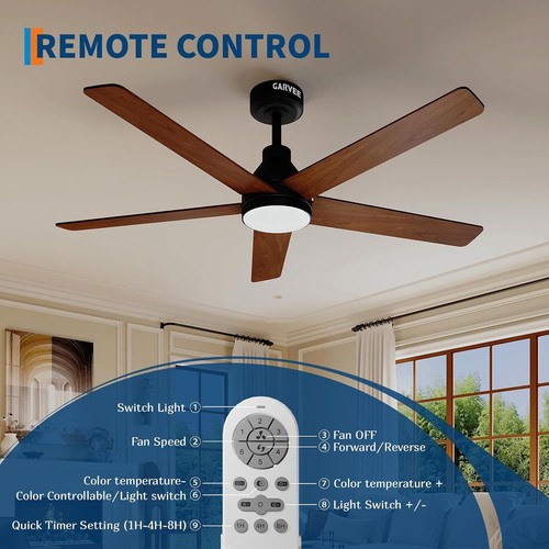 Ceiling fan with lights - 52",
